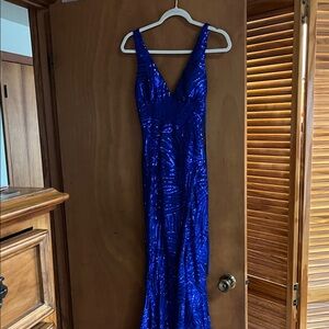 Windsor Royal Blue Sequin Prom Dress